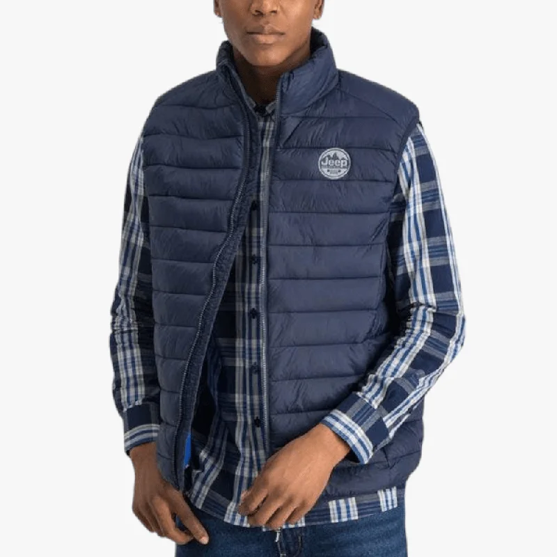 Jeep Mens Core Sleeveless Puffer Jacket Midnight Navy