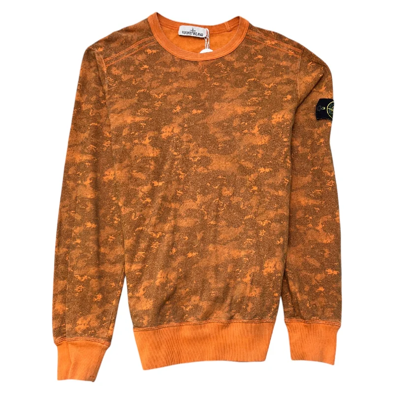 Men's Camo Applique Logo Sweatshirt Orange Size L