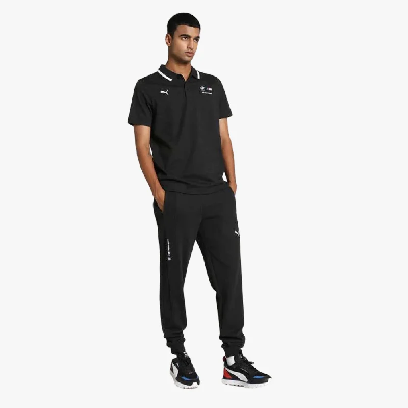 Puma Mens Bmw Mms Jacquard Short Sleeve Polo Golfer Black