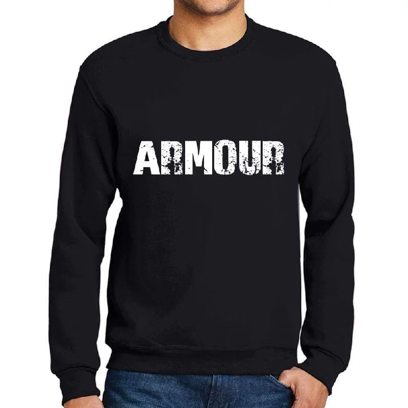 Men's Printed Graphic Sweatshirt Popular Words ARMOUR Deep Black