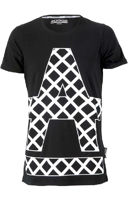 ANONYMOUS Cross Hatch T-Shirt - Black