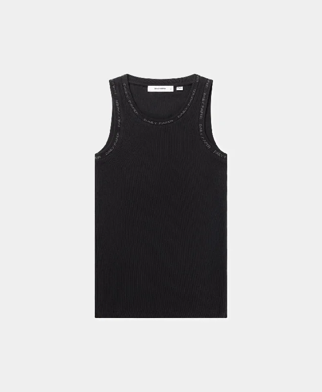 Black Erib Tank Top Mens