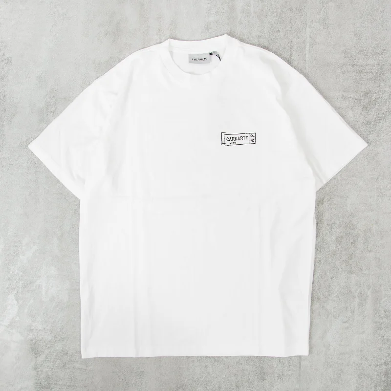 Carhartt WIP Stamp Tee - White / Black Stonewashed