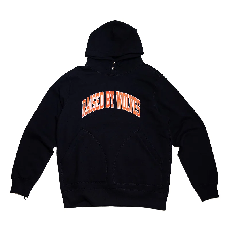 Collegiate Two-Pocket Snap Hoodie - Black