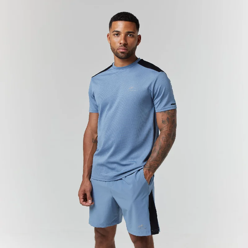 Cut & Sew Training Twinset | Steel Blue/Black