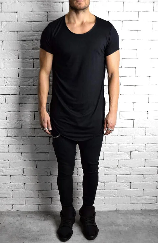 Directional Piped Short Sleeve T-Shirt - Black