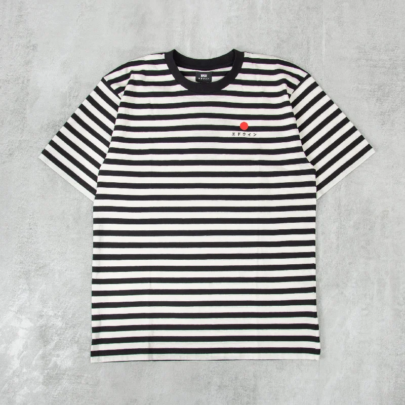 Edwin Basic Stripe Tee S/S - Black / White