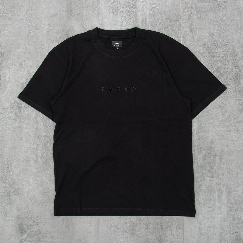 Edwin Katakana Embroidery Tee - Black