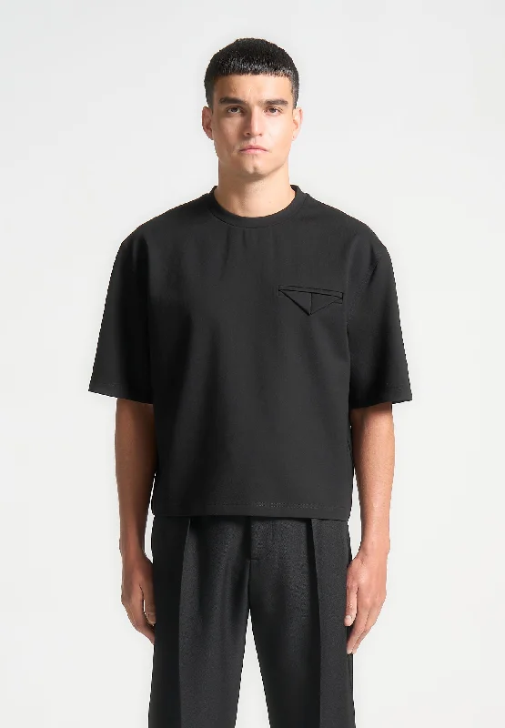 Éternel Boxy Cropped T-Shirt - Black