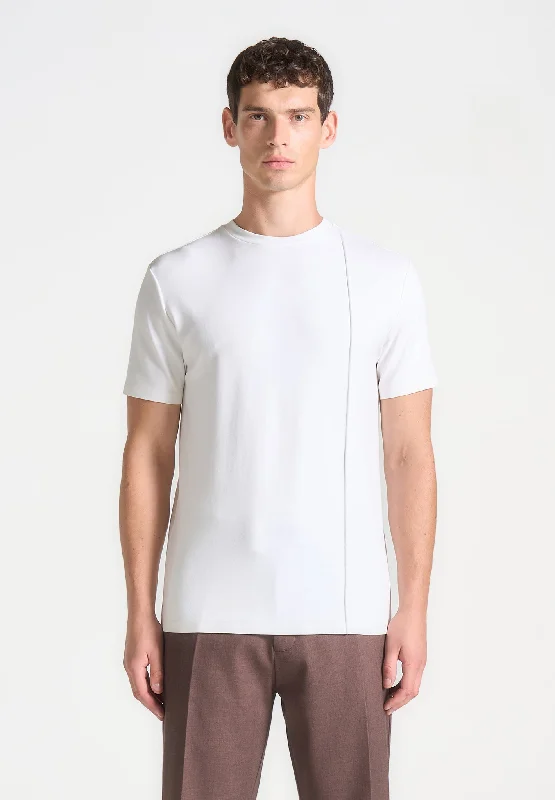 Éternel Regular Fit Cotton T-Shirt with Pintuck - White