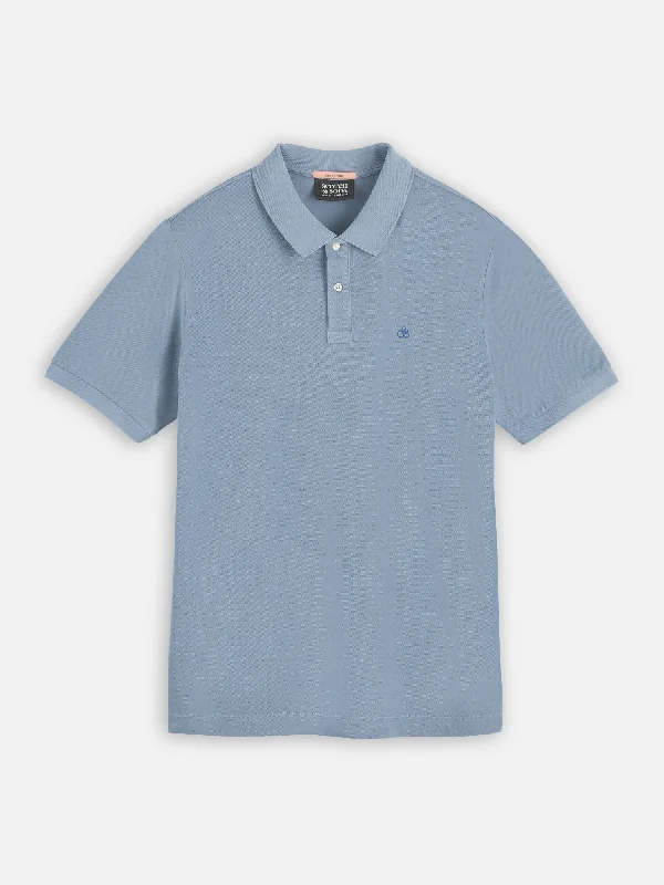 Garment-dyed pique polo shirt