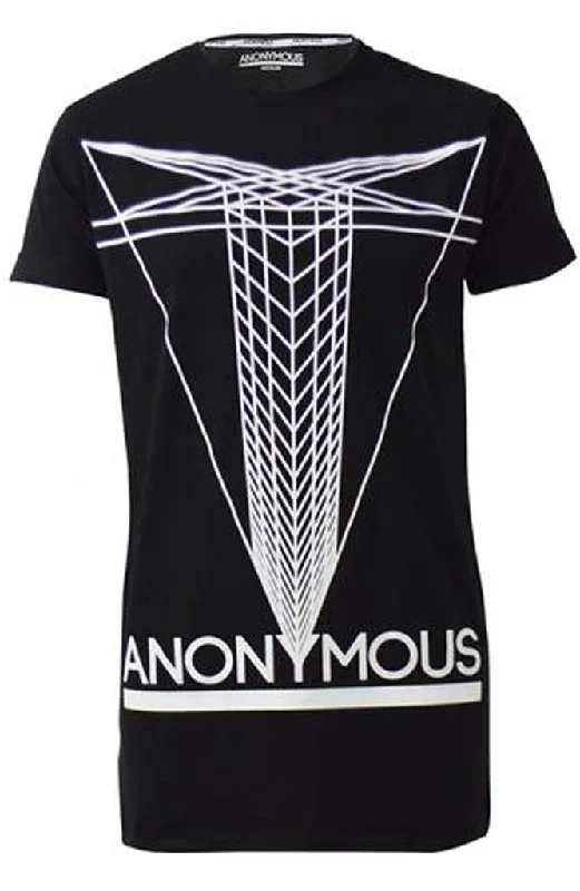 ANONYMOUS Geometric Long T-Shirt - Black