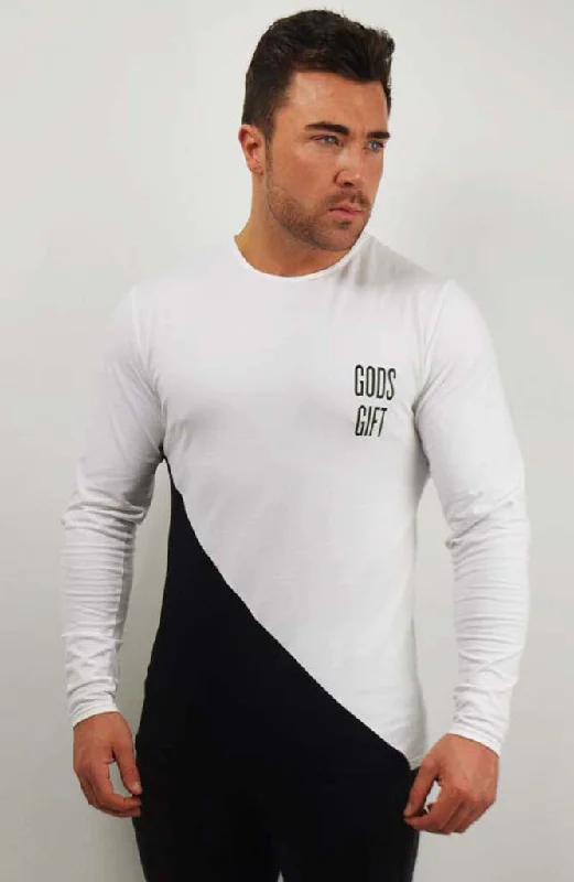 God's Gift Half Long Sleeve Crew - White/Black