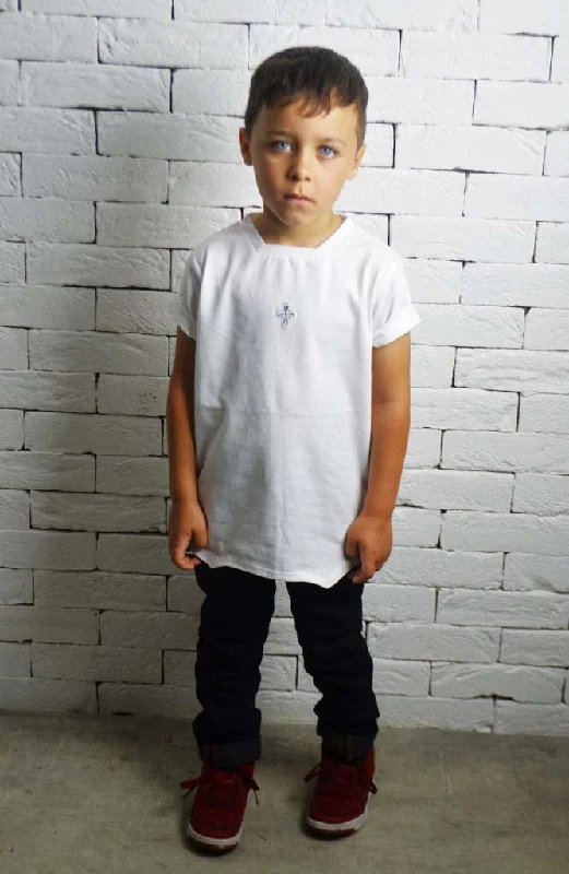 Kids Square Neck T-Shirt - White