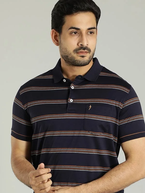 Men Striped Polo T-Shirt