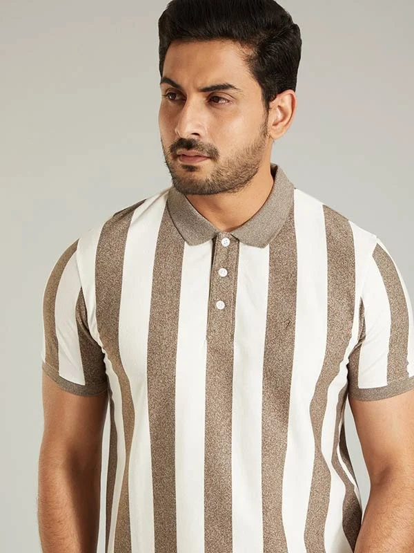 Men Striped Polo T-Shirt