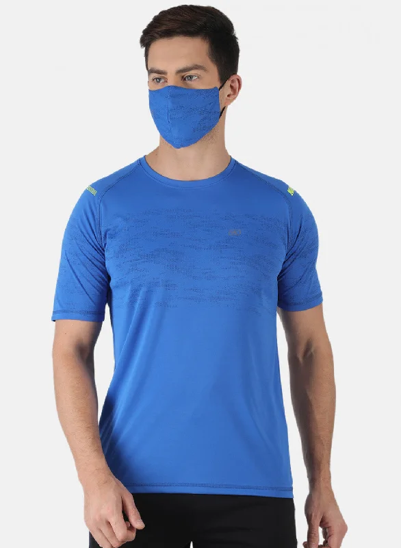 Men Blue Printed T-Shirt