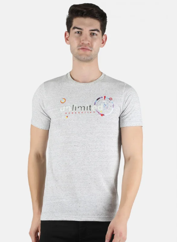 Men Grey Printed T-Shirt