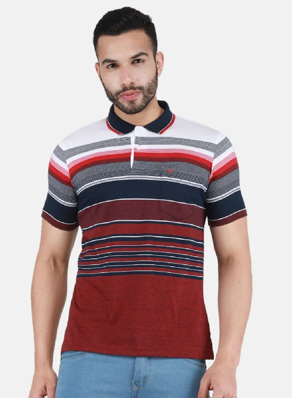 Men Maroon Printed T-Shirt