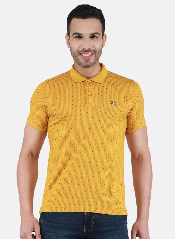 Men Mustard Printed T-Shirt