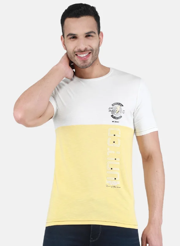 Men Yellow Printed T-Shirt