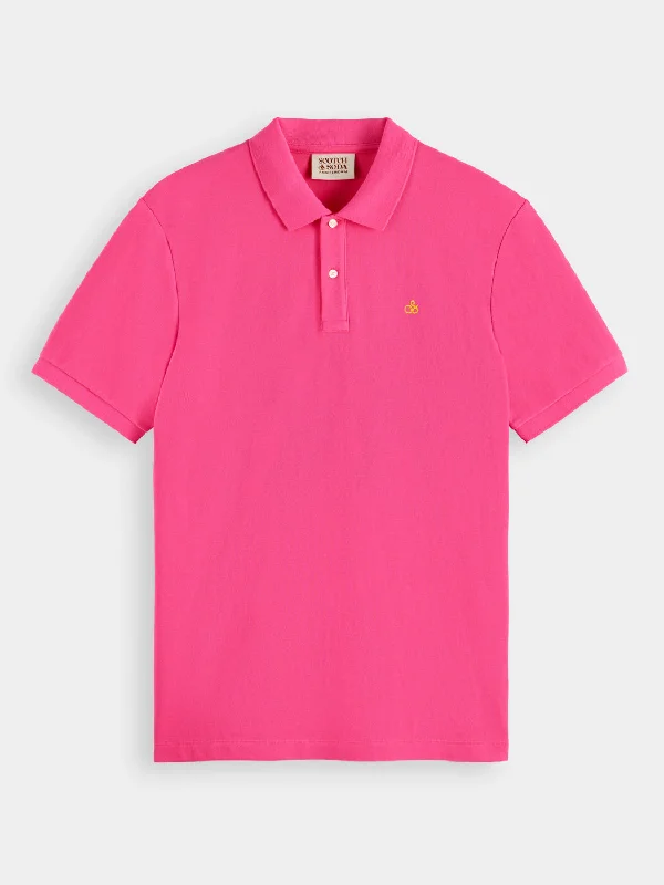 Organic cotton pique polo shirt