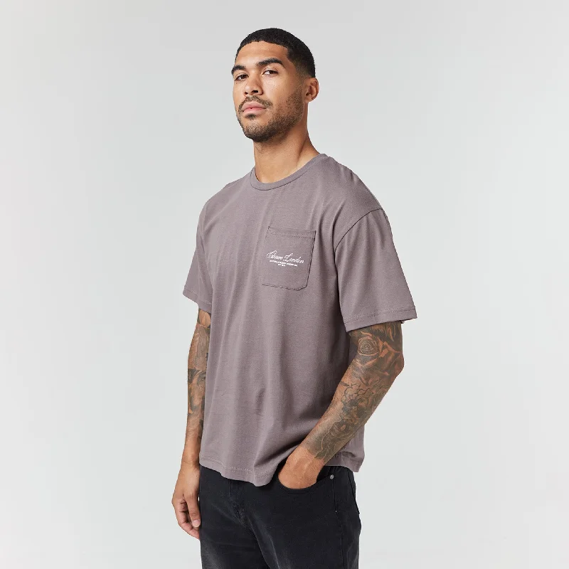 Script Logo Pocket T-Shirt | Brown