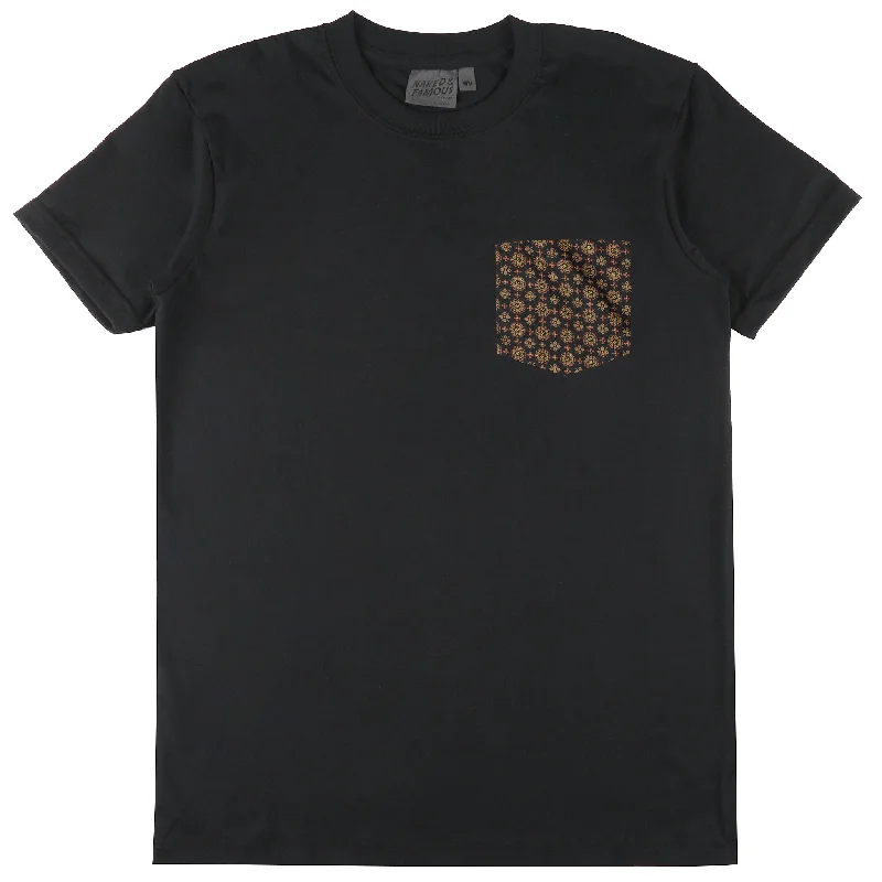 Pocket Tee - Black - Medallions Print