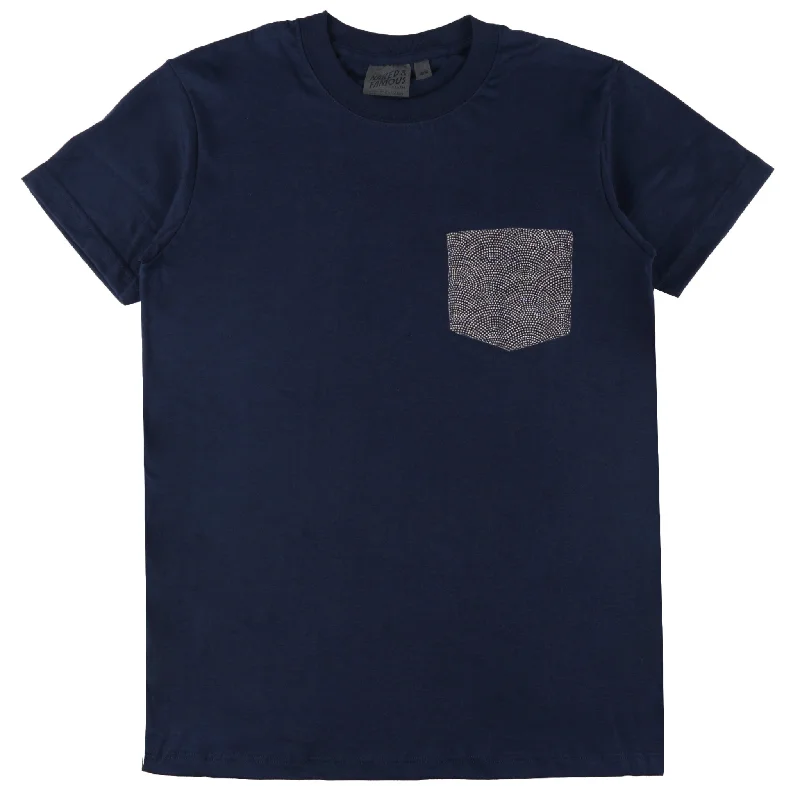 Pocket Tee - Navy + Kimono Print - Scales