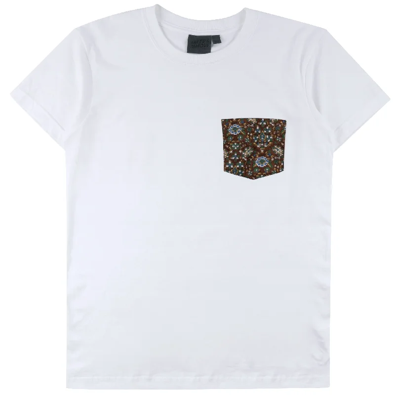 Pocket Tee - White + Bandana Cloth - Brown