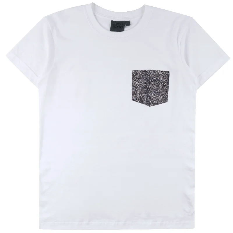 Pocket tee - White + Kimono Print - Scales