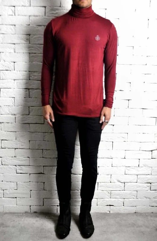 AC Roll Neck T-Shirt - Maroon