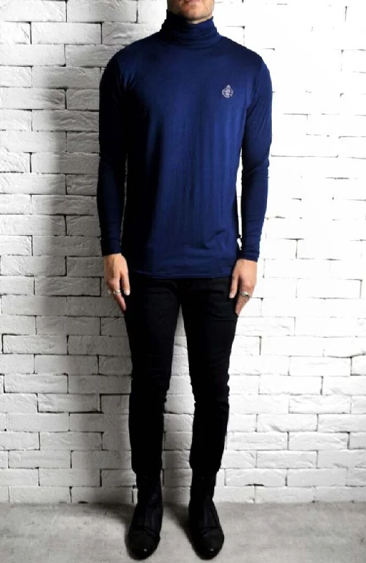 AC Roll Neck T-Shirt - Navy