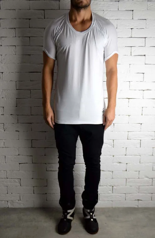 Roll Shoulder T-Shirt - White