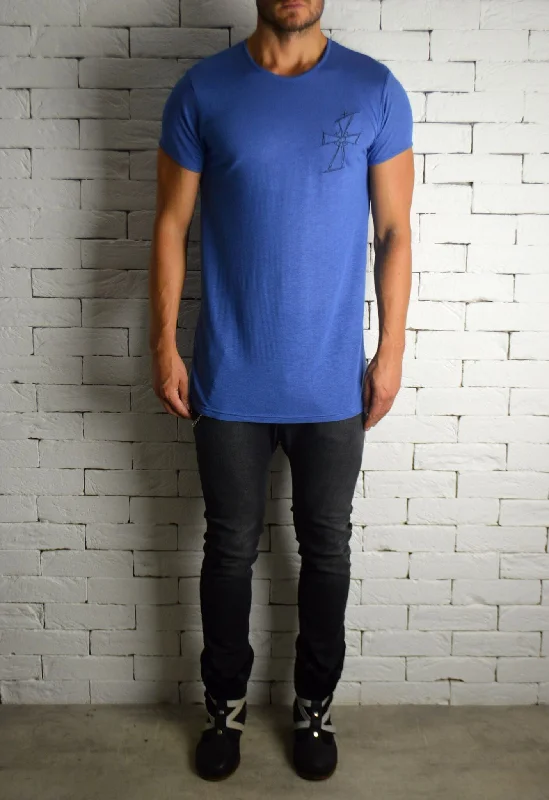 Sketch Logo Side Print T- Blue