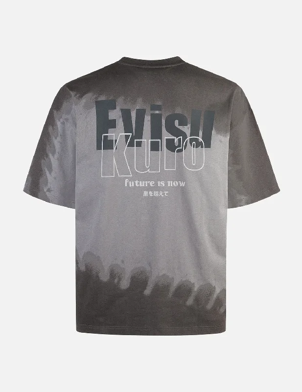 Tie-dye Logo and Slogan Print Oversized T-shirt