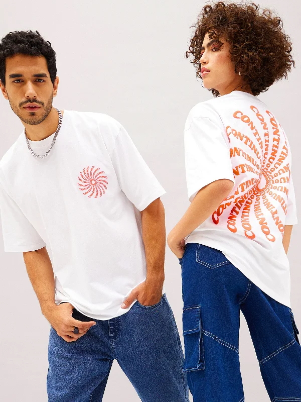 Unisex White CONTINUE Oversized T-Shirt