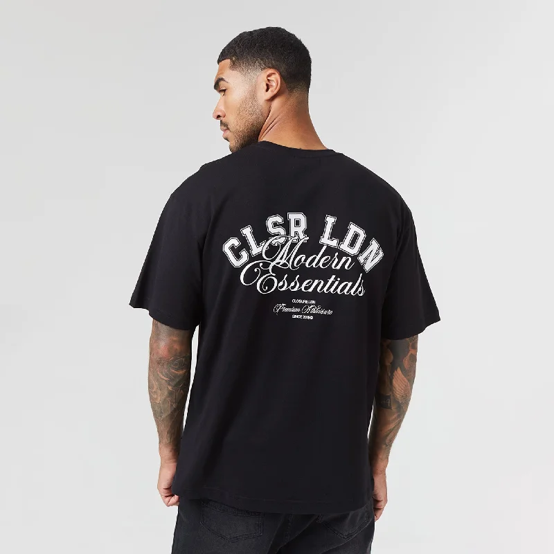 Varsity Back Logo T-Shirt | Black