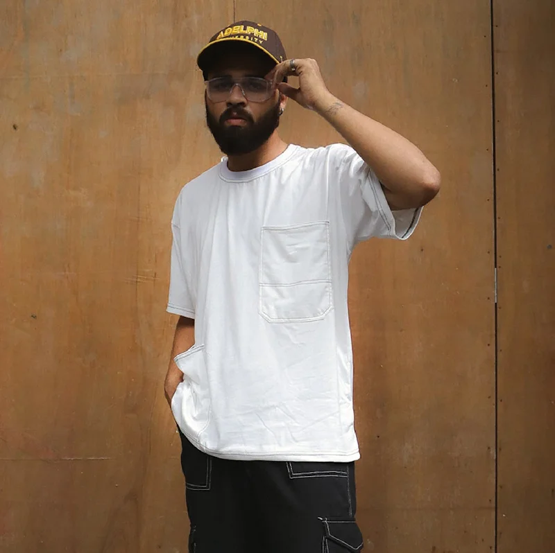 White Oversized Carpenter Tshirt